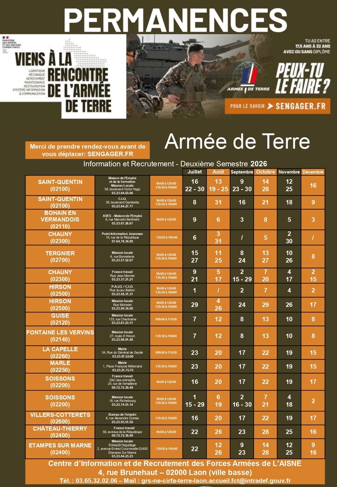 armée terre 2eme sem 26