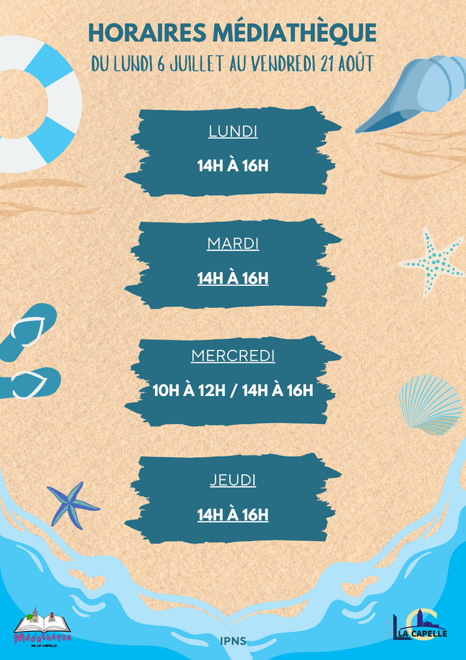 horaires médiathèque été 2026